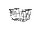 Oceanstar Stackable Metal Wire Storage Basket Set for Pantry, Countertop, Kitchen or Bathroom ‚Äì Black, Set of 3